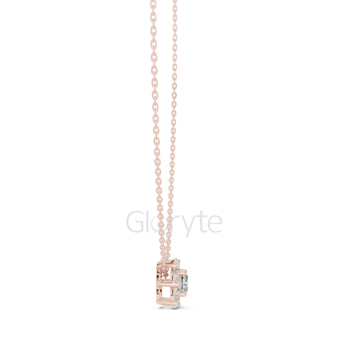 Cushion & Pear Cluster Diamond Pendant Necklace (1.60 CT)