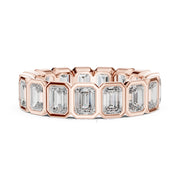 Emerald Cut Bezel Set Eternity Band