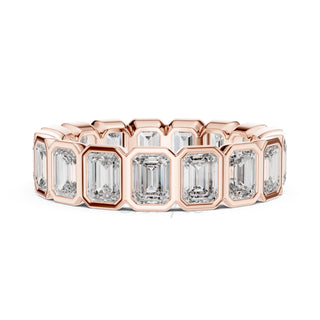 Emerald Cut Bezel Set Eternity Band