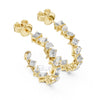 Elegant Multi-Cut Hoop Earrings with Lab-Grown Diamonds or Moissanite