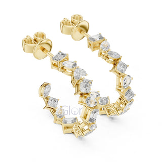 Elegant Multi-Cut Hoop Earrings