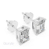 Emerald Cut Diamond Stud Earrings