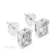 Emerald Cut Diamond Stud Earrings
