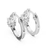 Pear & Round Diamond Hoop Earrings | Lab-Grown & Moissanite | Silver or Gold