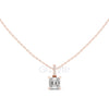 Asscher Cut Pendant with Diamond Bail | 1.50 CT