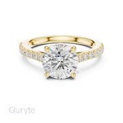 Diamond Solitaire Ring with Side Accents