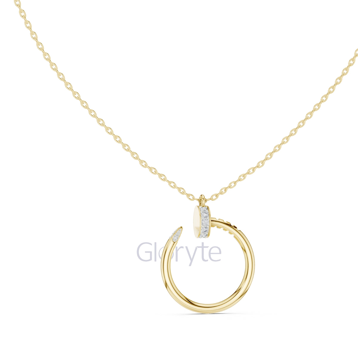 Circle Diamond Accent Pendant Necklace
