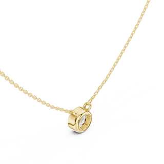 Diamond Solitaire Bezel Pendant Necklace