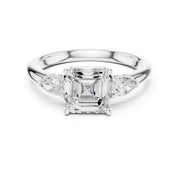 Three-Stone Engagement Ring with Pear Side Diamonds