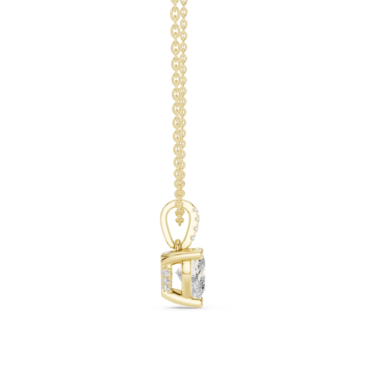 Diamond Solitaire Bezel Pendant Necklace (1.50ct) with Chain