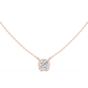 Diamond Solitaire Bezel Pendant Necklace