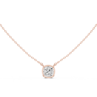 Diamond Solitaire Bezel Pendant Necklace