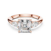 Three-Stone Engagement Ring with Pear Side Diamonds