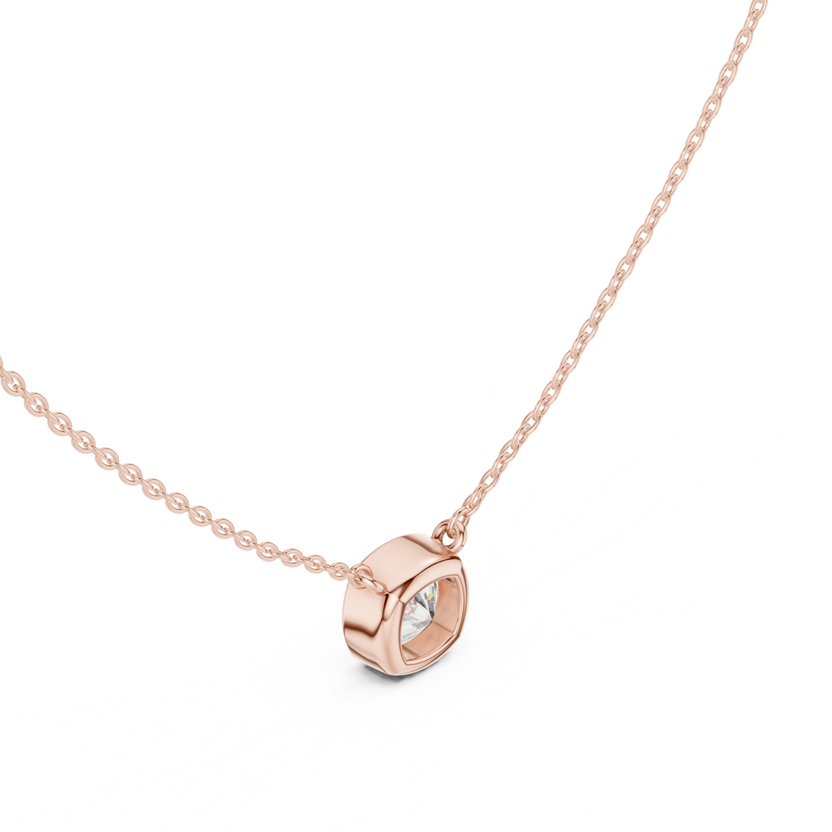 Diamond Solitaire Bezel Pendant Necklace