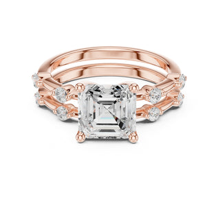 Diamond Bridal Set with Side Stones – 2.86 Carat