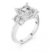 Three-Stone Diamond Engagement Ring | 2.5ct Center with Round Side Stones
