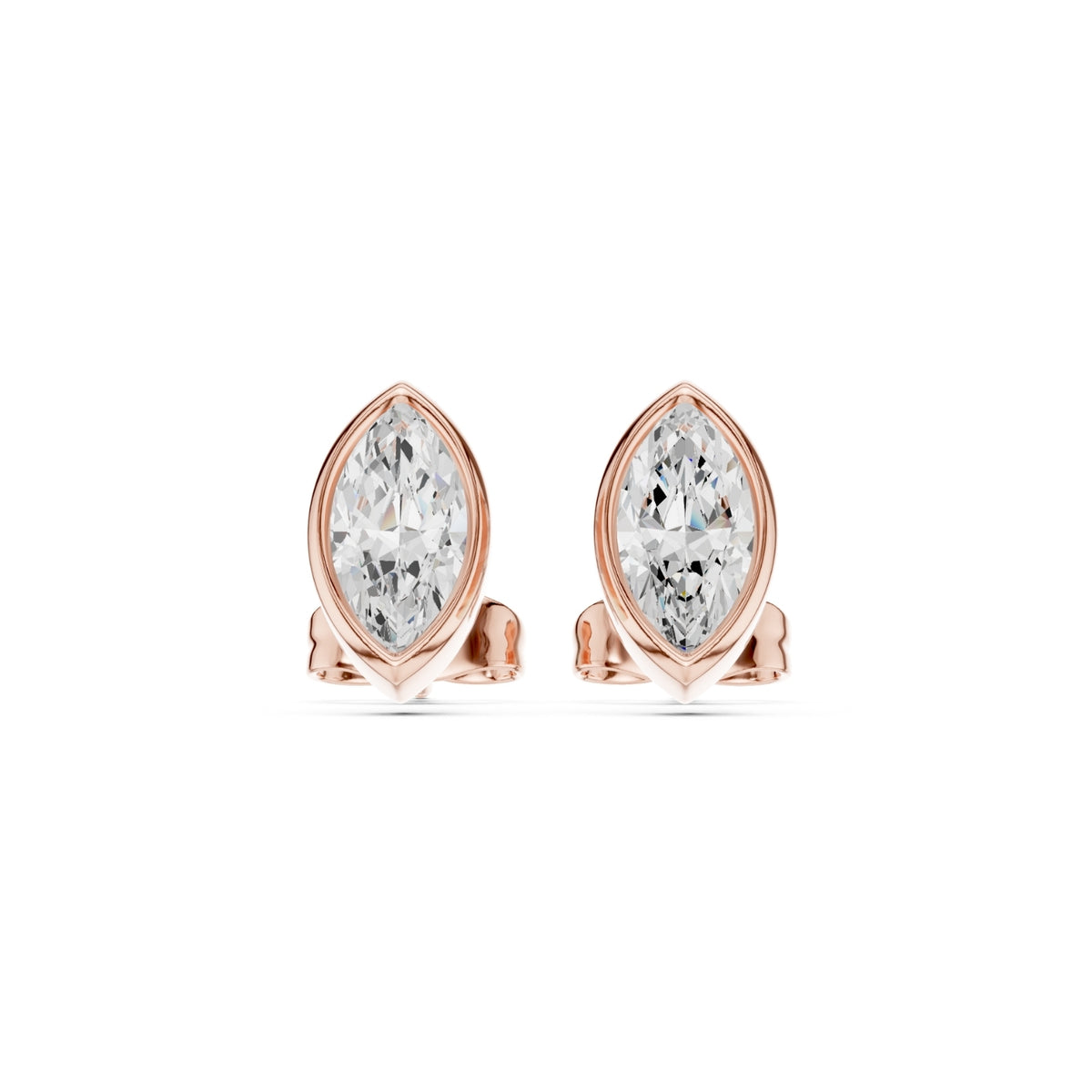 Elegant Bezel Diamond Stud Earrings