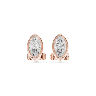 Elegant Bezel Diamond Stud Earrings