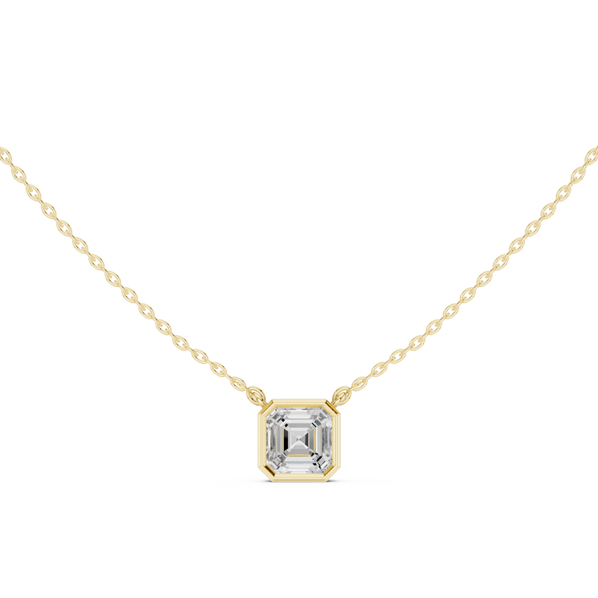 Diamond Solitaire Bezel Pendant Necklace