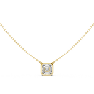 Diamond Solitaire Bezel Pendant Necklace