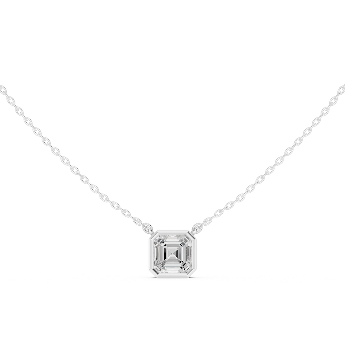 Diamond Solitaire Bezel Pendant Necklace