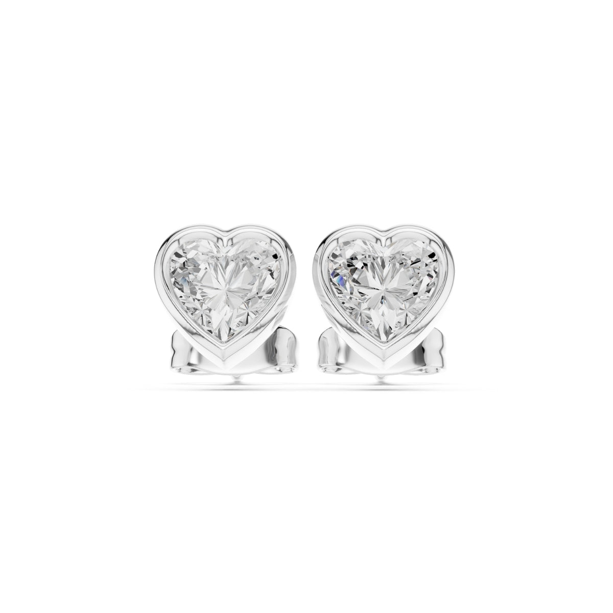 Elegant Bezel Diamond Stud Earrings