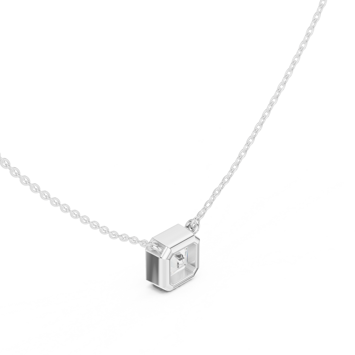 Diamond Solitaire Bezel Pendant Necklace
