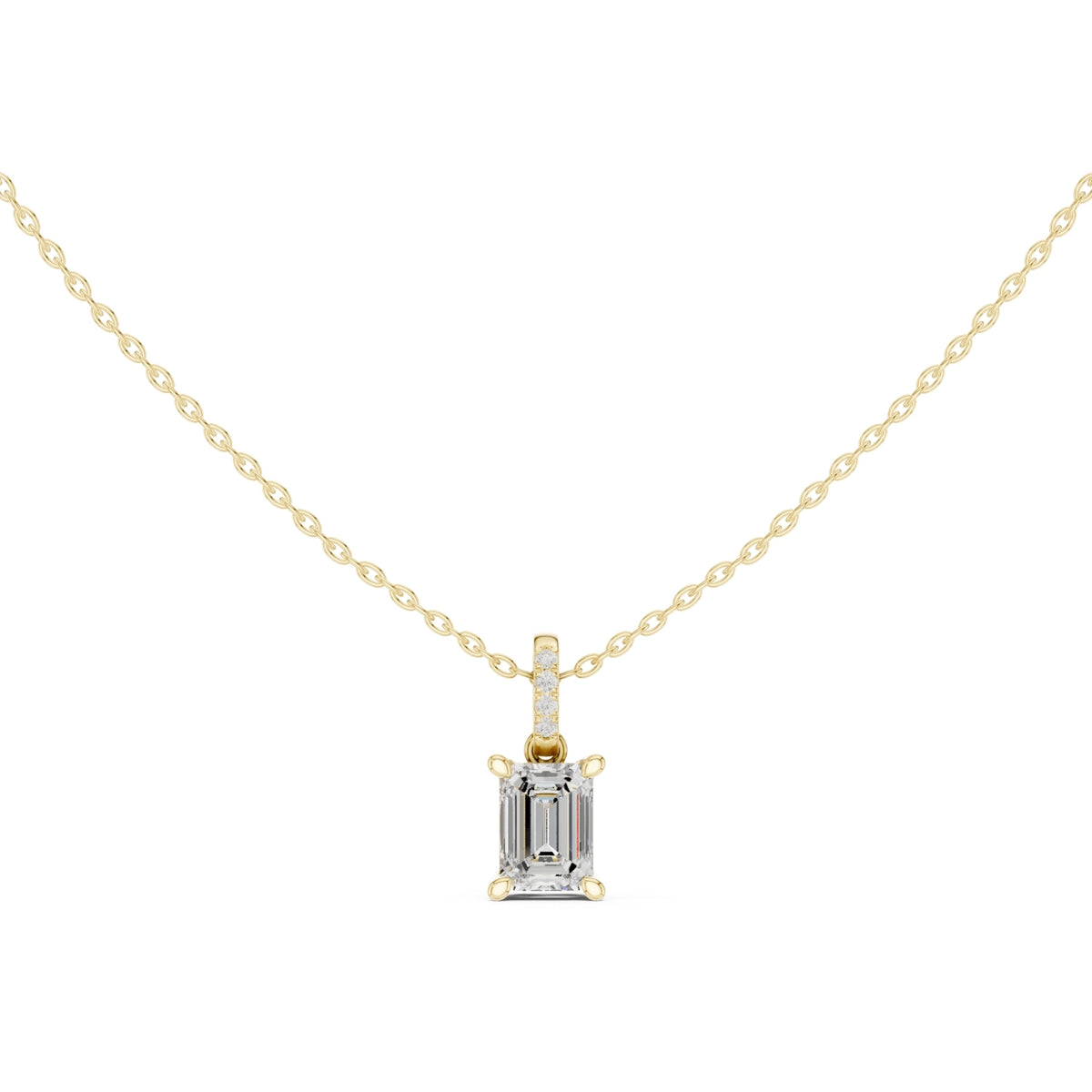 Diamond Solitaire Bezel Pendant Necklace (1.50ct) with Chain