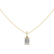 Diamond Solitaire Bezel Pendant Necklace (1.50ct) with Chain