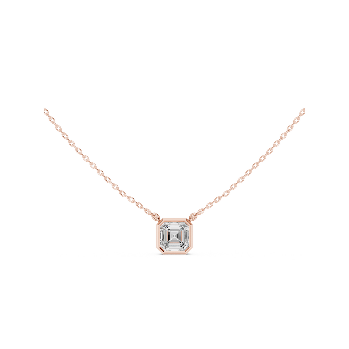 Diamond Solitaire Bezel Pendant Necklace