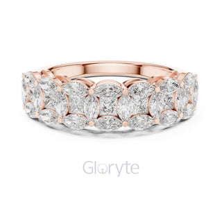 Nature Inspired Marquise Diamond Band Ring