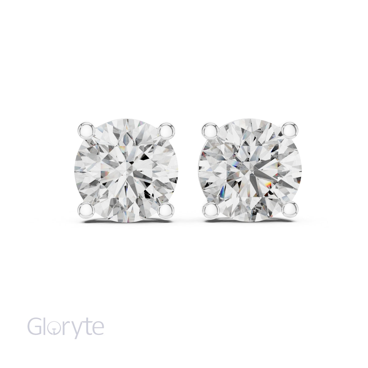 Classic Round Cut Diamond Stud Earrings