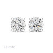 Classic Round Cut Diamond Stud Earrings