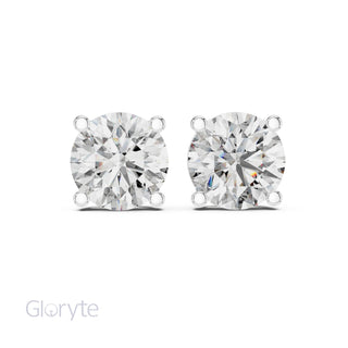 Classic Round Cut Diamond Stud Earrings