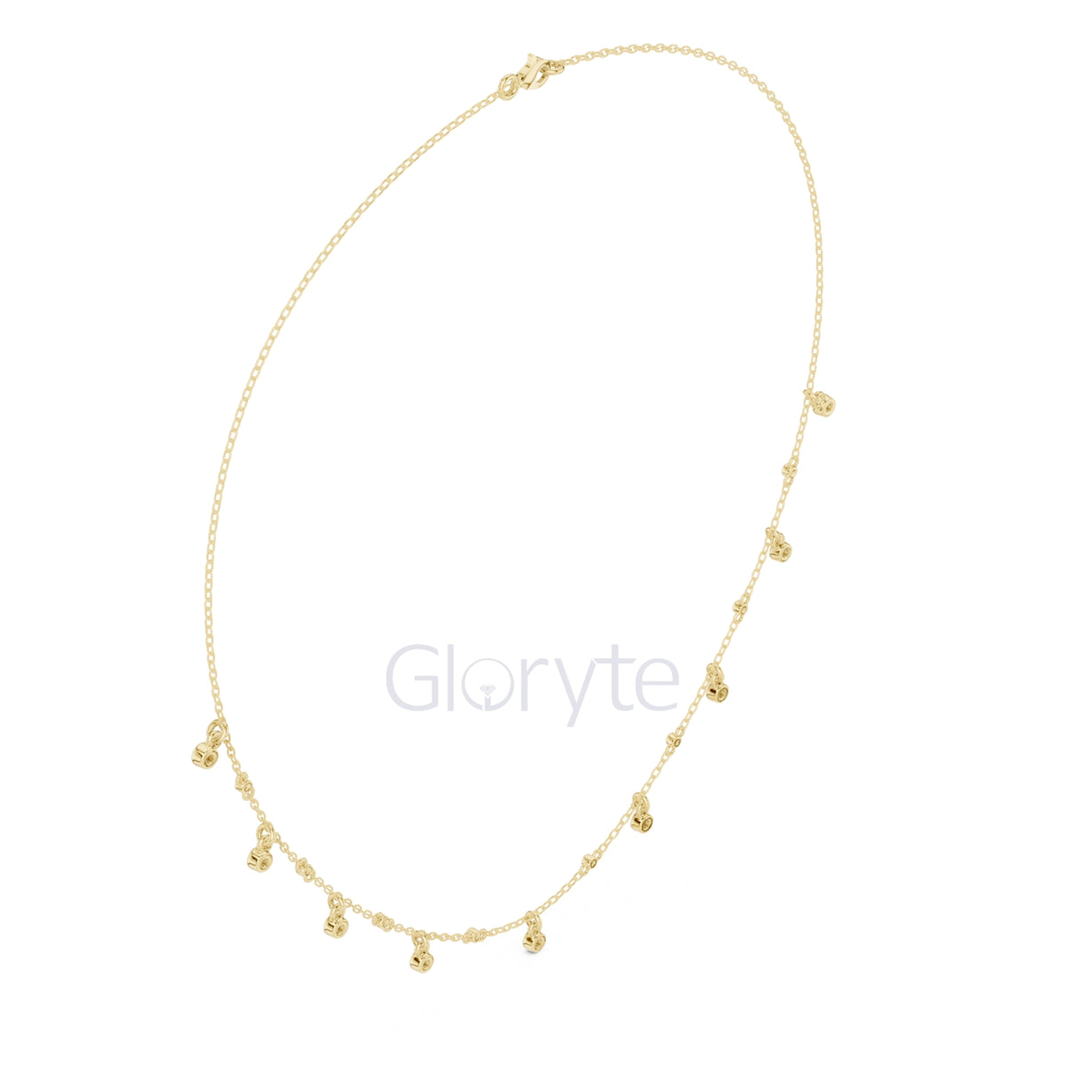Dangling Diamond Station Necklace