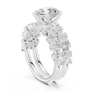 Floral & Round Diamond Cluster Ring – 3.70 CTW