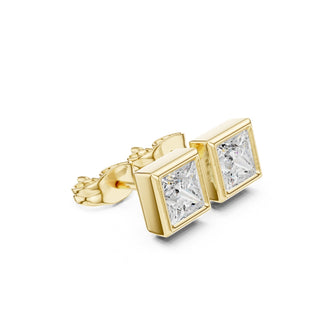 Elegant Bezel Diamond Stud Earrings