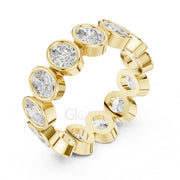 Oval Diamond Bezel-Set Eternity Band