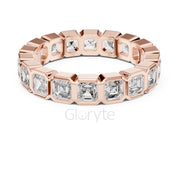 Asscher Cut Diamond Bezel-Set Eternity Band