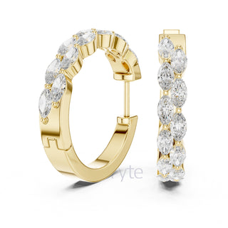 Marquise Illusion Hoop Earrings