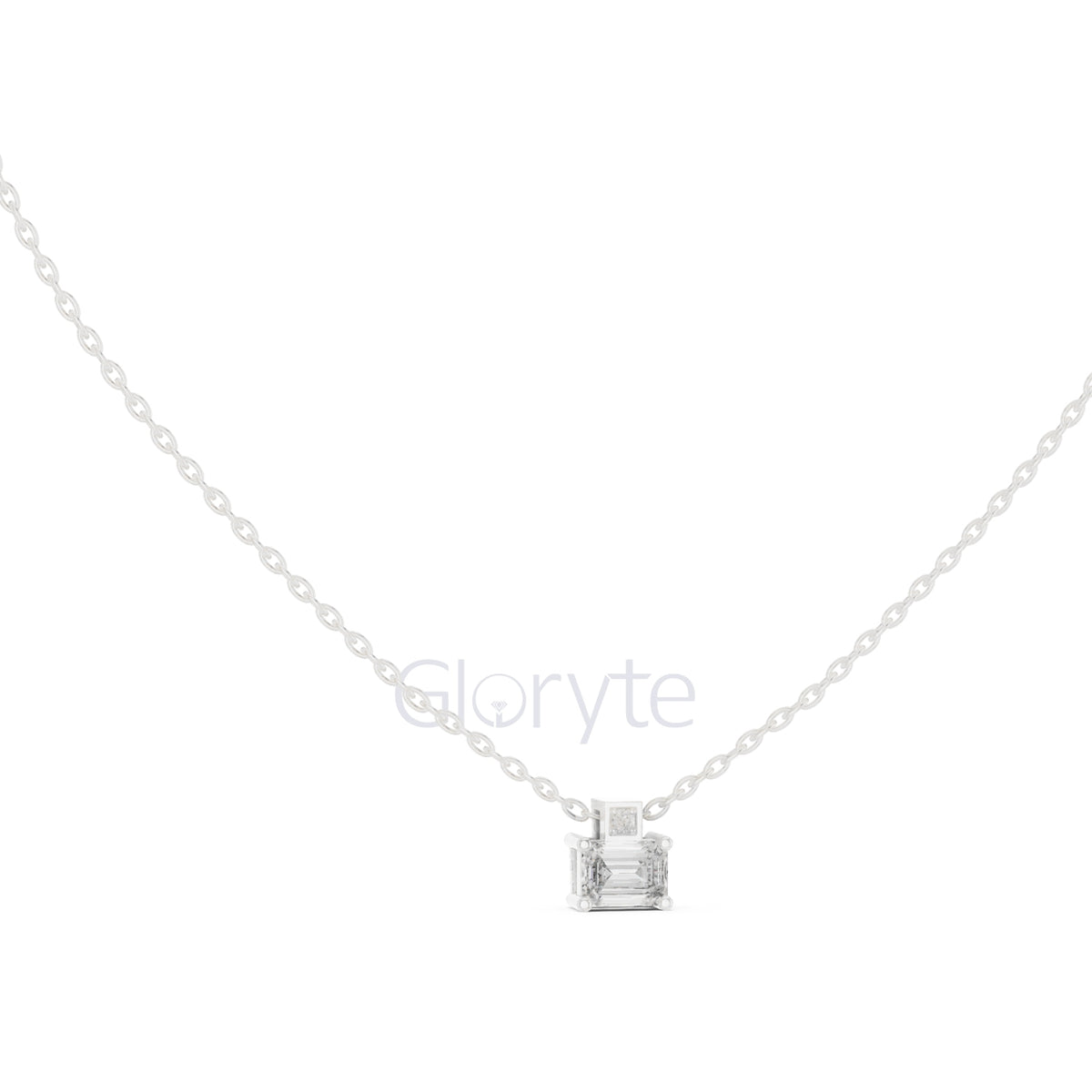 Emerald Solitaire Pendant Necklace (0.39 CT)