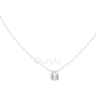 Emerald Solitaire Pendant Necklace (0.39 CT)