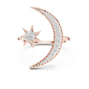 Moon & Star Diamond Ring