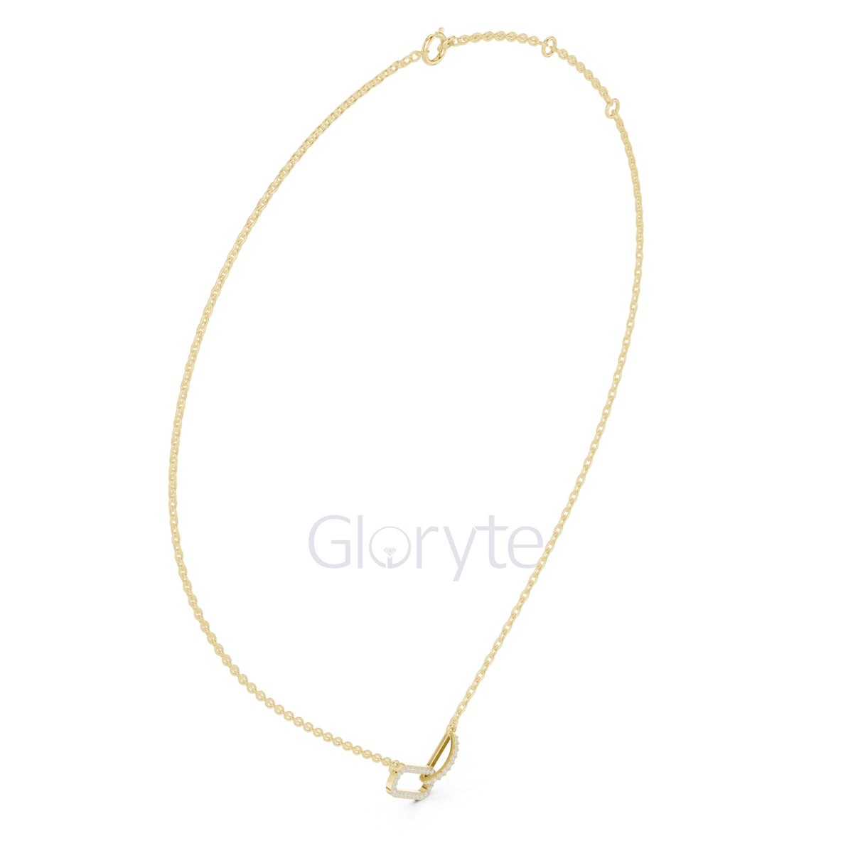 Diamond Link Pendant Necklace