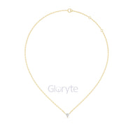 Triangle Solitaire Diamond Pendant Necklace