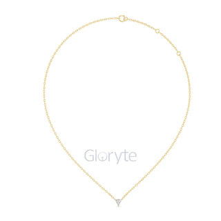 Triangle Solitaire Diamond Pendant Necklace