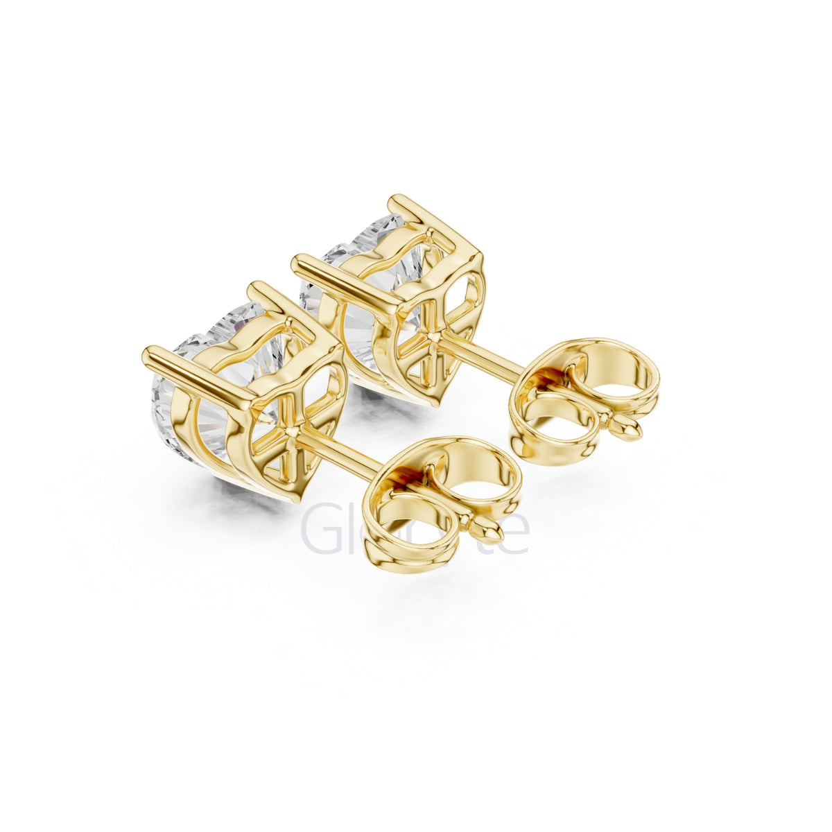 Heart Diamond Stud Earrings