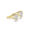 Heart-Shaped Diamond Stud Earrings | Bezel-Set Solitaire in Gold or Silver | Lab-Grown & Moissanite
