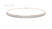 Round Brilliant Diamond Tennis Bracelet with Adjustable Chain