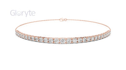 Round Brilliant Diamond Tennis Bracelet with Adjustable Chain